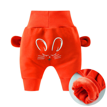 Big pp baby high waist belly protection pants