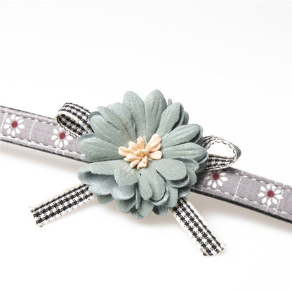 Pet cat dog collar cute flowers