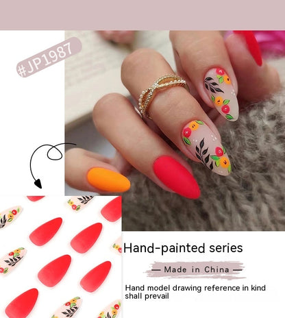 Matte Red Yellow Small Flower Mid-length Wear Armor