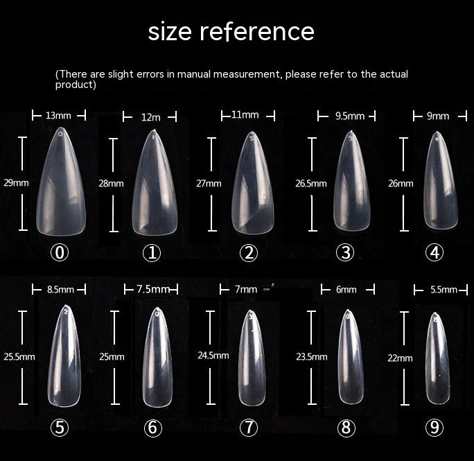 N81 Nail Tips Transparent Nail Sticker Pieces Long Pointed European And American Ultra-thin Apricot Nail Piece