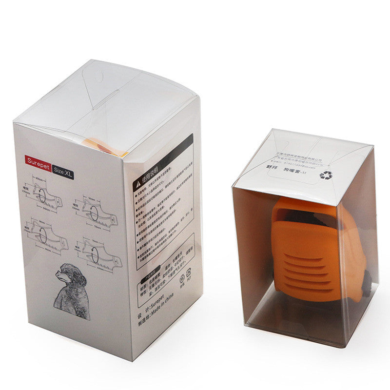 Rhino shape adjustable pure silicone dog muzzle