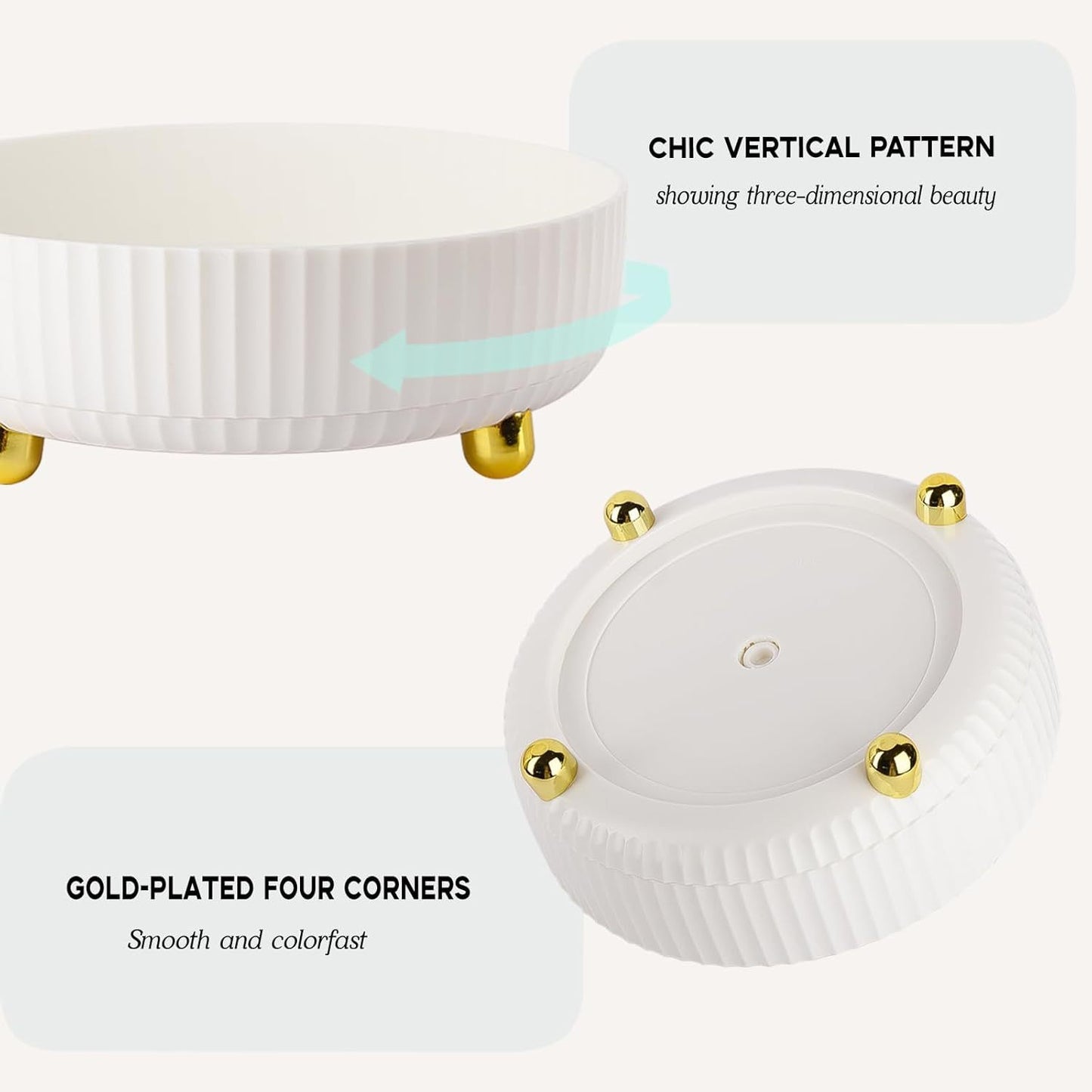 Makeup Perfume Organizer Tray 360 Degree Rotating Lazy Susan Skincare Lotion Organizer Spinning Cosmetics Storage For Dresser, Vanity, Bathroom Countertop