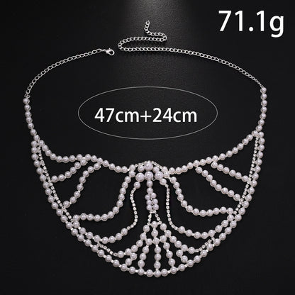 Makeup Party Pearl European And American Fashion Exaggerated Music Festival Party Rhinestone Mask