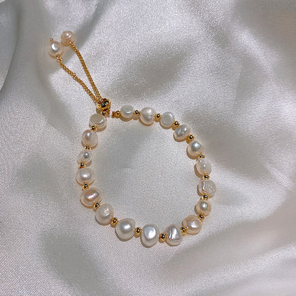 Baroque Freshwater Pearl Zircon Bracelet