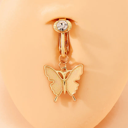 Non-perforated Butterfly Belly Ring