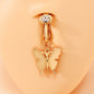 Non-perforated Butterfly Belly Ring