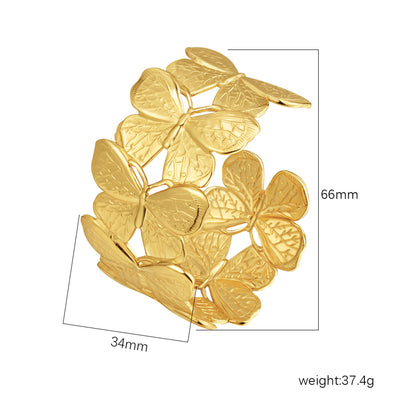 Women's Stainless Steel High-grade C- Shaped Oil Pressure Open-ended Bracelet