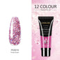 12 Color Nail Art Glitter Powder Extension Gel Nail Art Sequin Extension Gel Painless