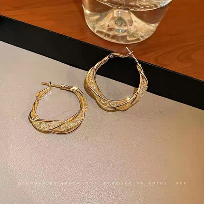 Mesh Crystal Sterling Silver Earrings