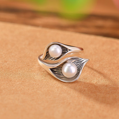 Pearl Vintage Vintage Elegant Common Calla Ball Ring Women