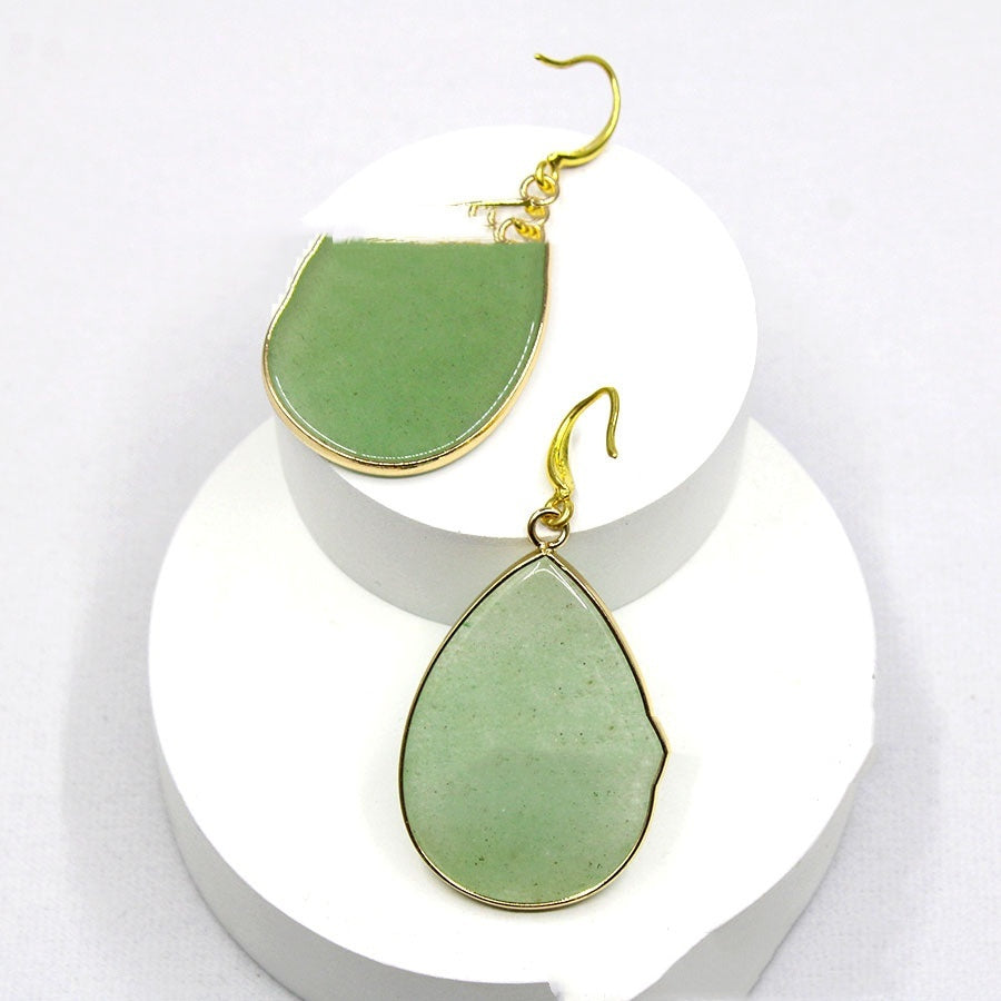 Fashion Bohemian Women's Earrings Natural Stone Amethyst Lapis Lazuli