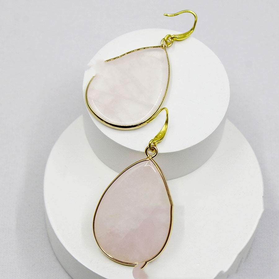 Fashion Bohemian Women's Earrings Natural Stone Amethyst Lapis Lazuli