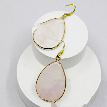 Fashion Bohemian Women's Earrings Natural Stone Amethyst Lapis Lazuli