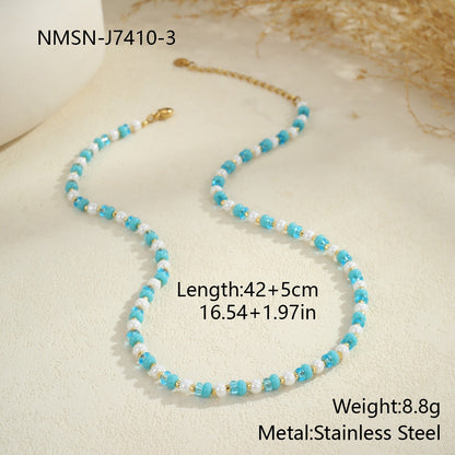 Cross-Border Sweet Resin Beaded Necklace