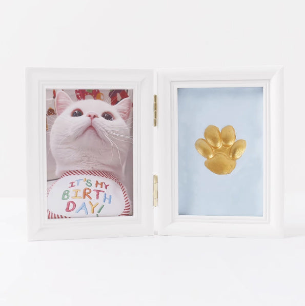 Frame Cat Palm Print Solid Wood Photo Commemorative Table