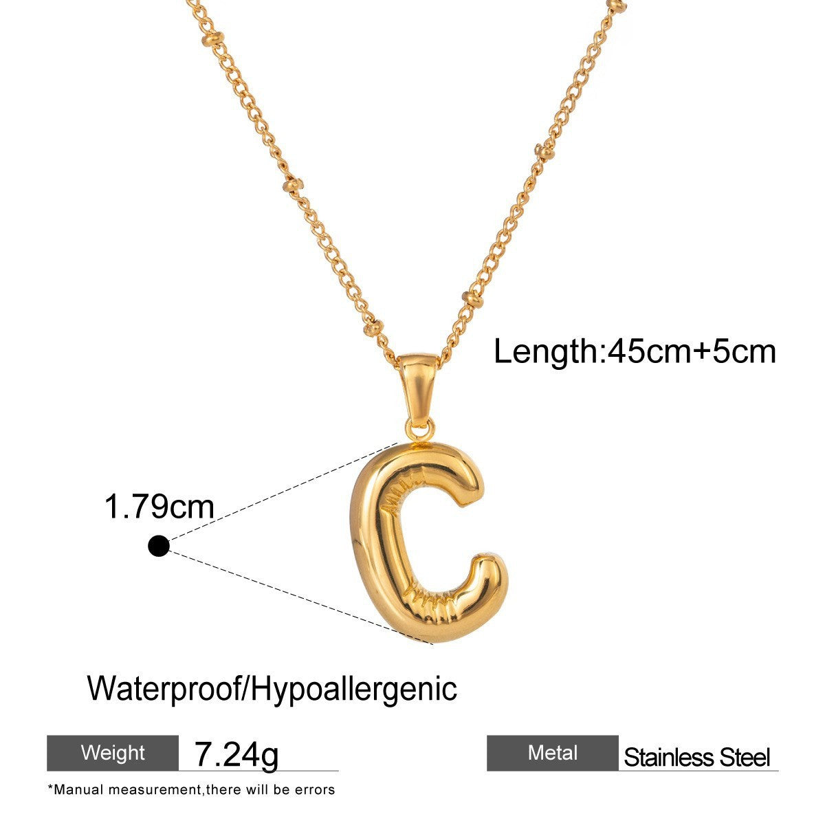 Stainless Steel Letter Necklace Advanced