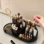 Rotating Makeup Organizer With Jewelry Storage  Large Capacity Cosmetic Display Case Holds 20 Brushes, 10 Lipsticks, 8 Skincare Products 360 Spinning Vanity Organizer For Countertop & Bathroom