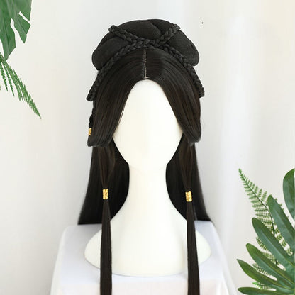 Ancient Costume Wig Female Ancient Style Han Chinese Clothing Lazy Whole Head Cover