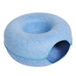 Donut Cat Tunnel Bed Pets House Natural Felt Pet Cat Cave Interactive Toys Round Wool Felt Pet Bed Cat Training Toy Cat House