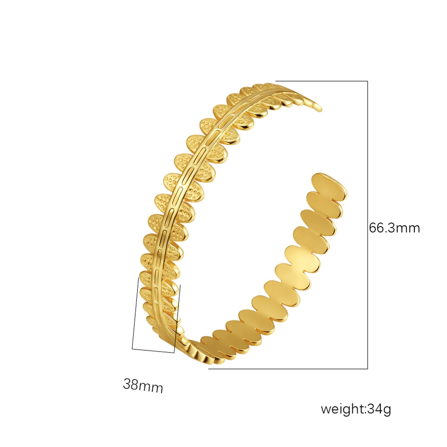 Women's Stainless Steel High-grade C- Shaped Oil Pressure Open-ended Bracelet