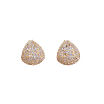 Silver Zircon Drop Shape Earrings
