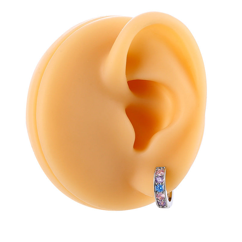 Women's Simple And Fashionable Colorful Zirconium Butterfly Earrings