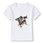 Casual Short-sleeved Cat 3d Printed Children's T-shirt