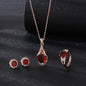 Women's Korean-style Red Tourmaline Colored Gemstone Pendant Necklace