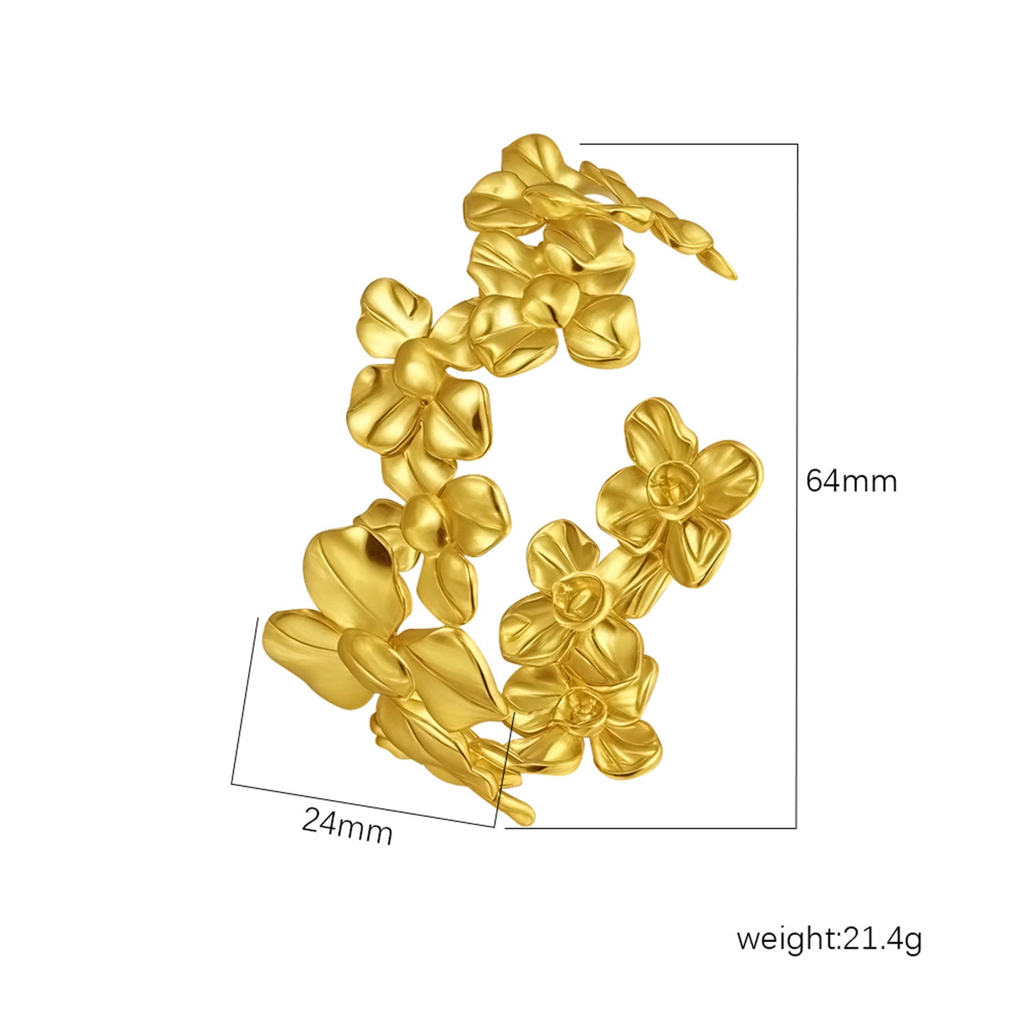 Women's Stainless Steel High-grade C- Shaped Oil Pressure Open-ended Bracelet