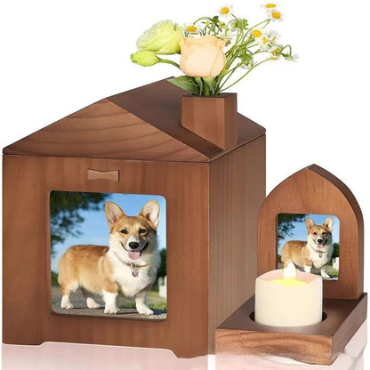 Pet Urn Solid Wood Memorial Wooden Box Animal Cremation Funeral Products