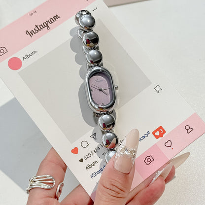 Good-looking Gold Elegant Oval Women's Watch Bracelet