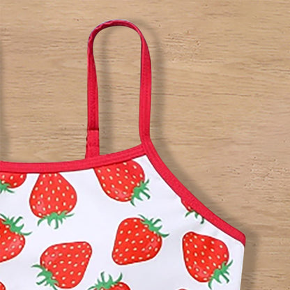 Children's Swimsuit Three-piece Girls' Skirt Middle And Big Children's Ruffled Split Swimsuit