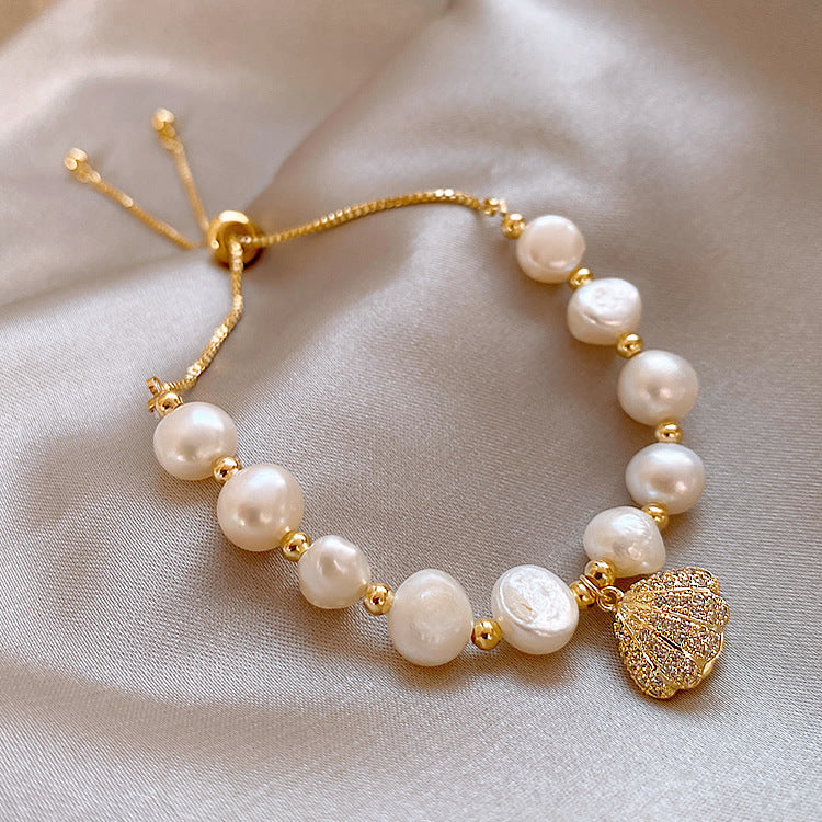 Baroque Freshwater Pearl Zircon Bracelet