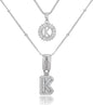 26 English Letters Copper-plated Gold Diamond Pendant Necklace
