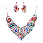 Colorful Bridal Necklace And Earring Set