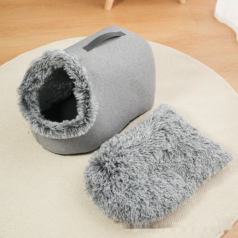 Thickened Plush Winter Pet Closed Portable Warm Multifunctional Nest