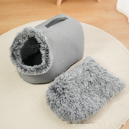 Thickened Plush Winter Pet Closed Portable Warm Multifunctional Nest