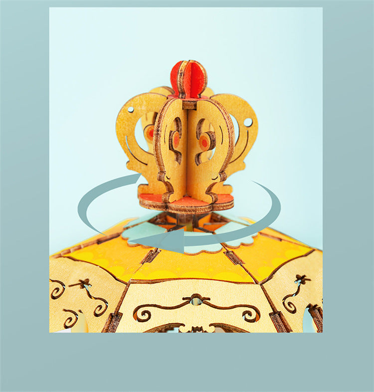 Robotime Holiday Gift 7 Kinds DIY 3D Puzzle Game Assembly Moveable Music Box Toy For Children