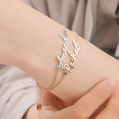 English Letter Name Personalized Cross Chain Customized Bracelet