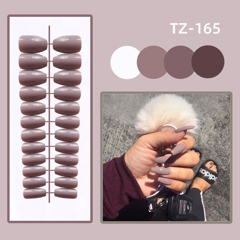 Short Ballet Trapezoid Glossy Nail Patch