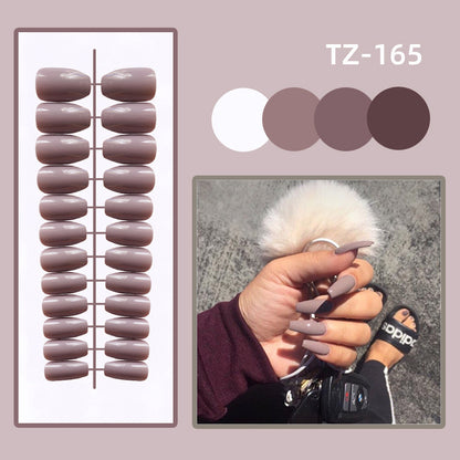 Short Ballet Trapezoid Glossy Nail Patch