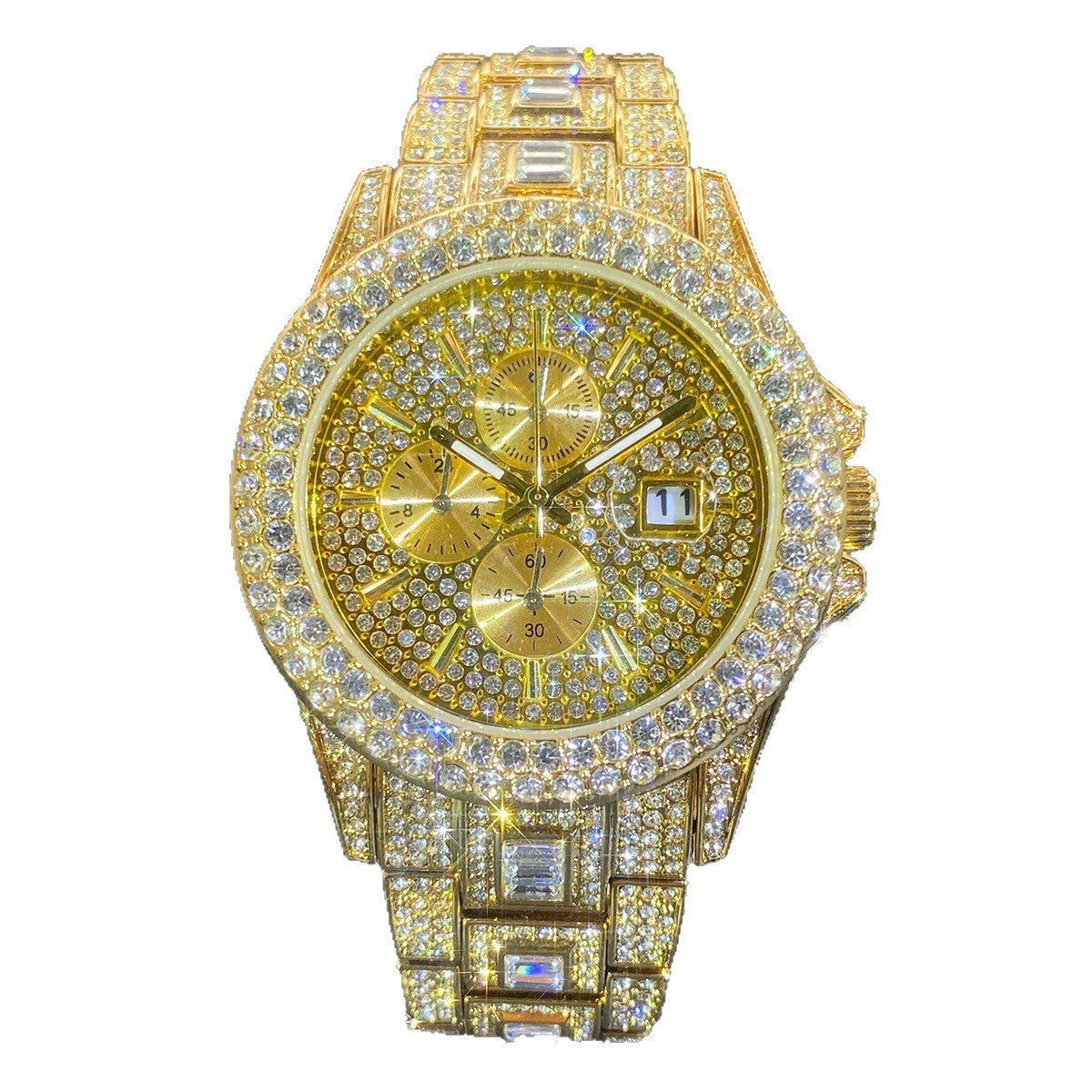 Men's Live Fashion And Fully-jewelled Calendar Quartz Watch