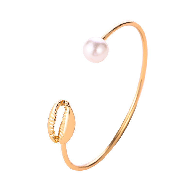 Simple Temperamental All-match Pearl Opening Bracelet