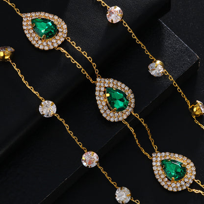 Gem Bikini Chest Necklace Body Chains Rhinestone-encrusted Jewelry