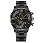 Fashion Numbers Three-eye Calendar Men's Watch
