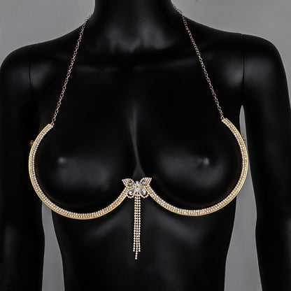 Diamond Tassel Chest Necklace Accessories Body Chains