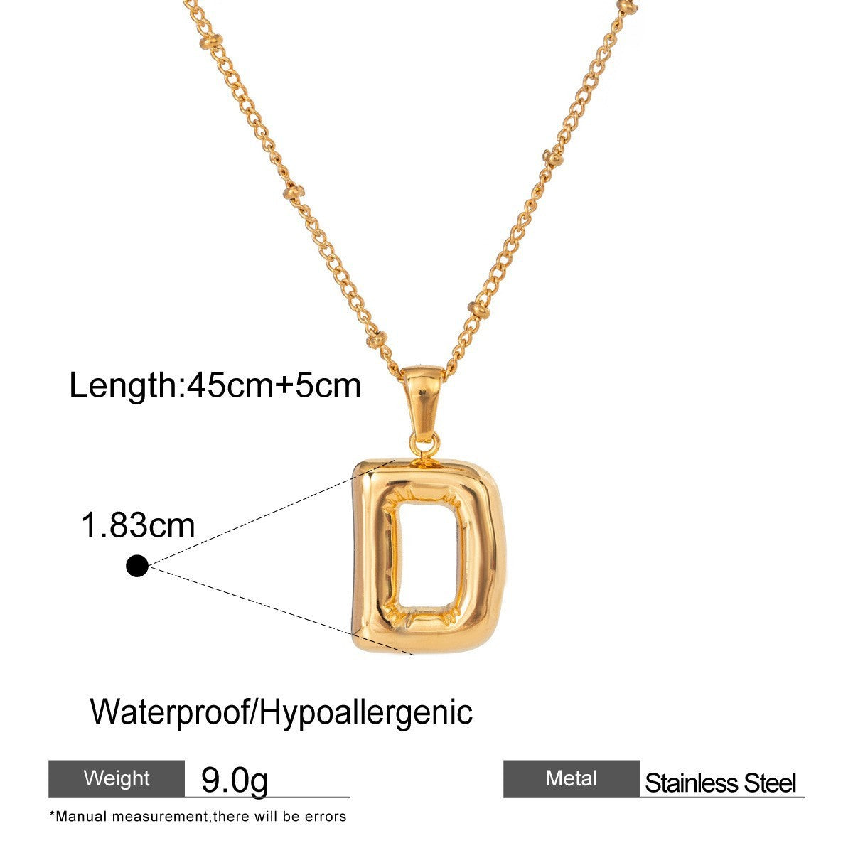 Stainless Steel Letter Necklace Advanced