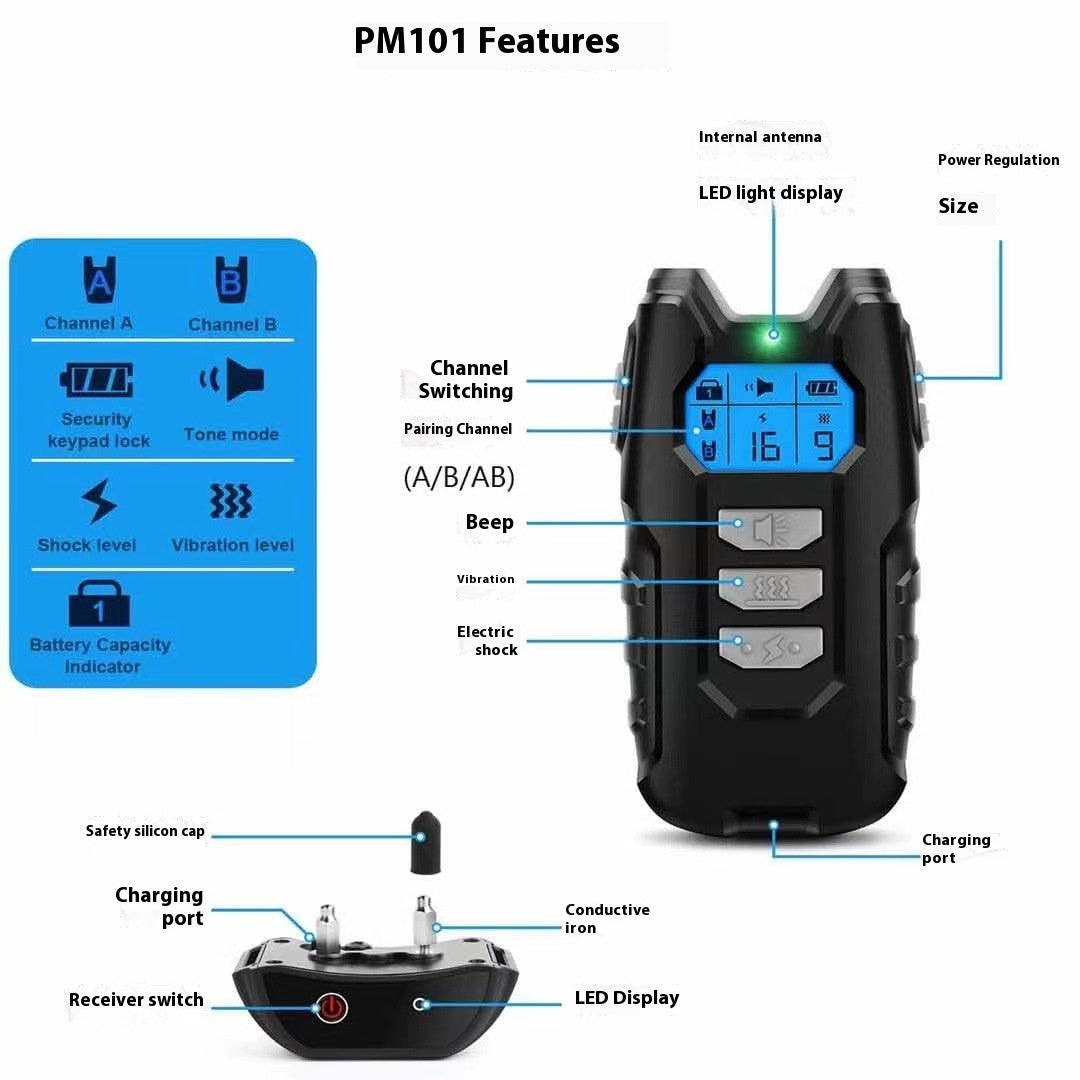 Pet Dog Cat Intelligent Remote Control Bark Stopper Training Dog Collar Dog Barking Prevention