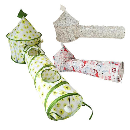 Cat Play Tunnel Folding Interactive Bunny Tent Tunnel Foldable Cat Tent Tubes Portable Indoor Outdoor Kennel Cat Tunnel Tube Toy