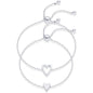 Women's Hollowed Heart Shape-shaped Pendant Two-piece Set Bracelet